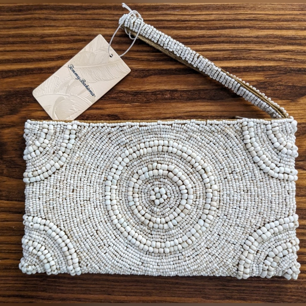 NWT Tommy Bahama Beaded Wristlet Clutch